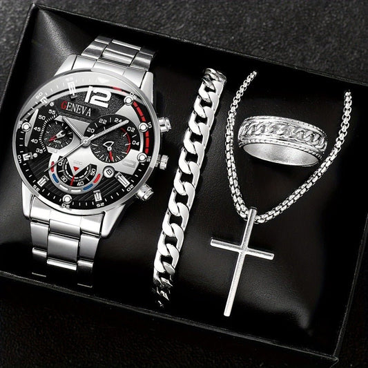 All - Match Cross Steel Belt, Elegant & Stylish Timepiece Men's Temperament Business Watch All - match Cross Steel Belt - Metamorphosis Creations