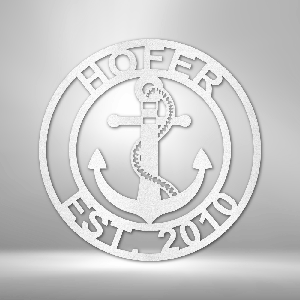 Anchor Family Name - Steel Sign - Metamorphosis Creations