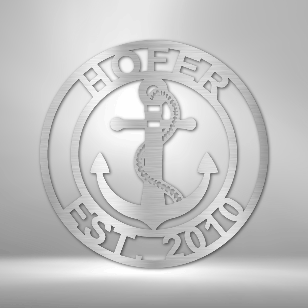 Anchor Family Name - Steel Sign - Metamorphosis Creations