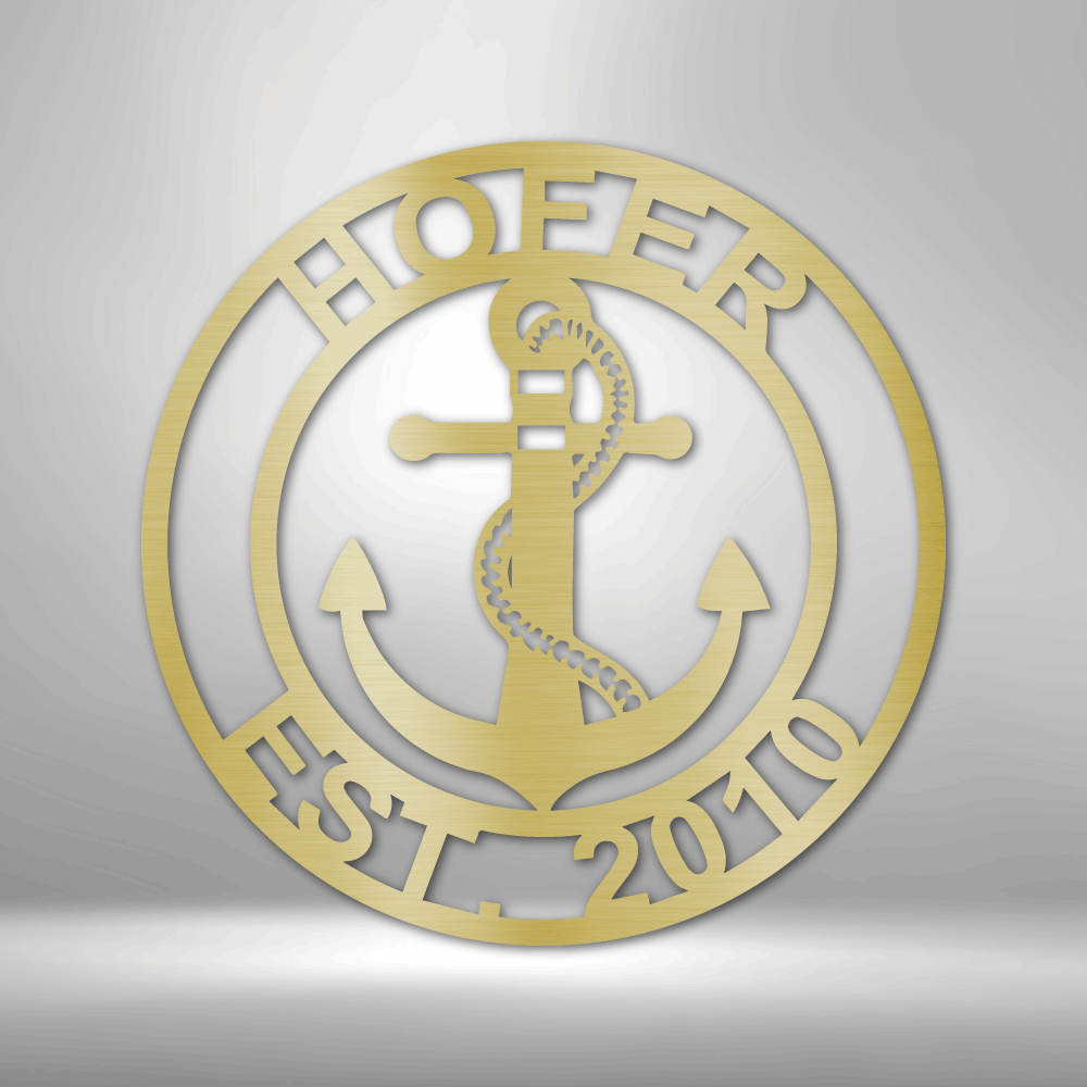 Anchor Family Name - Steel Sign - Metamorphosis Creations