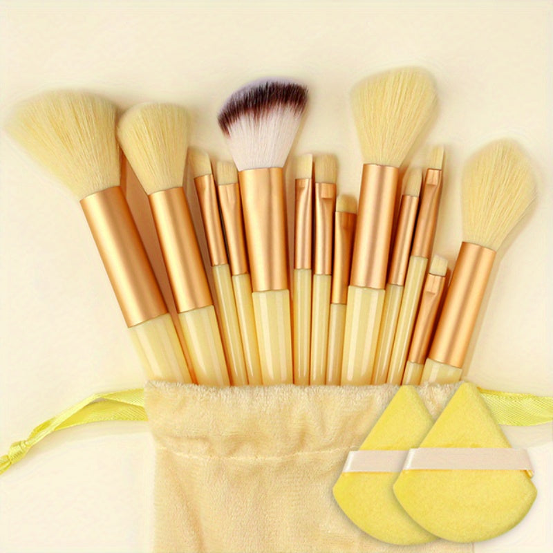 15Pcs Makeup Brush Set Soft Fluffy Professional Cosmetic Foundation Powder Eyeshadow Kabuki Blending Make Up Brush Beauty Tool Ideal For Makeup Beginner And Artist