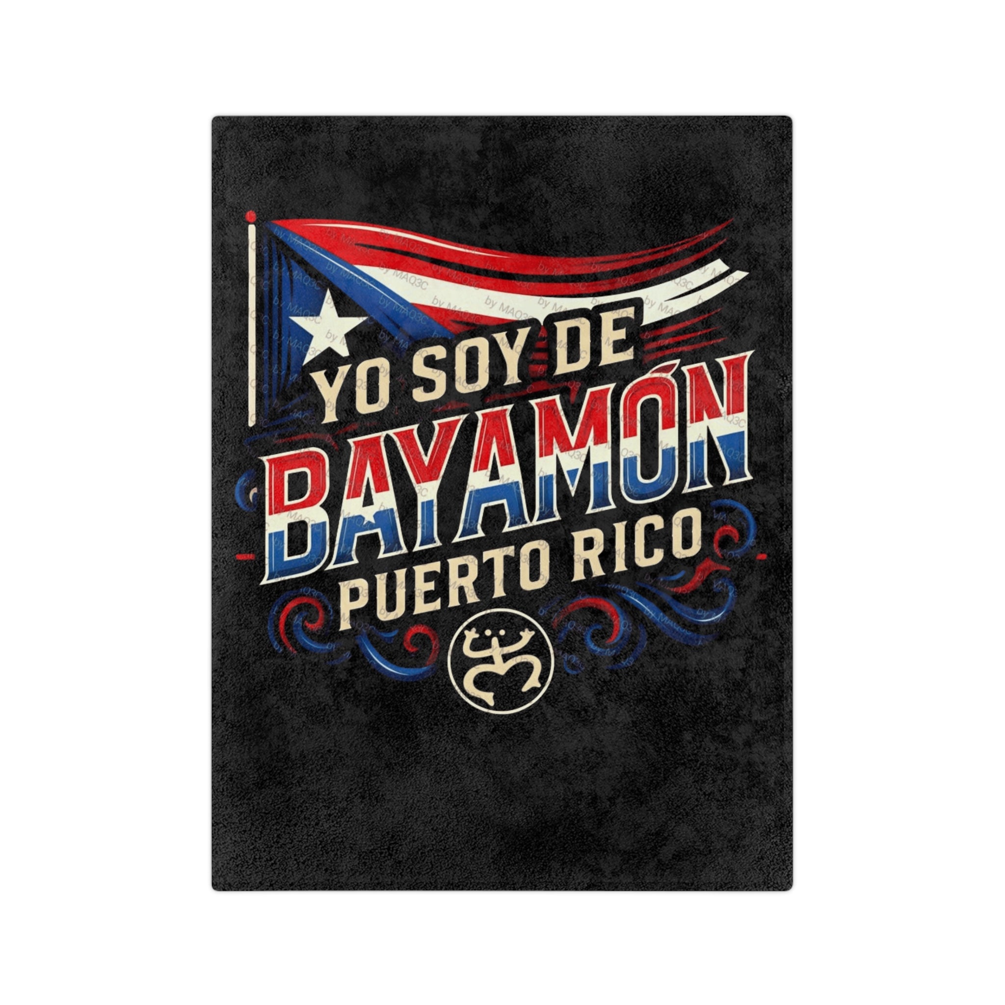 Bayamón Strong Grit, culture, and heart Puerto Rico Pride Velveteen Blanket, Cozy Throw for Home, Bayamon Decor, Gift for Puerto Rican Heritage - Metamorphosis Creations