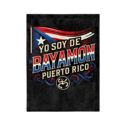 Bayamón Strong Grit, culture, and heart Puerto Rico Pride Velveteen Blanket, Cozy Throw for Home, Bayamon Decor, Gift for Puerto Rican Heritage - Metamorphosis Creations