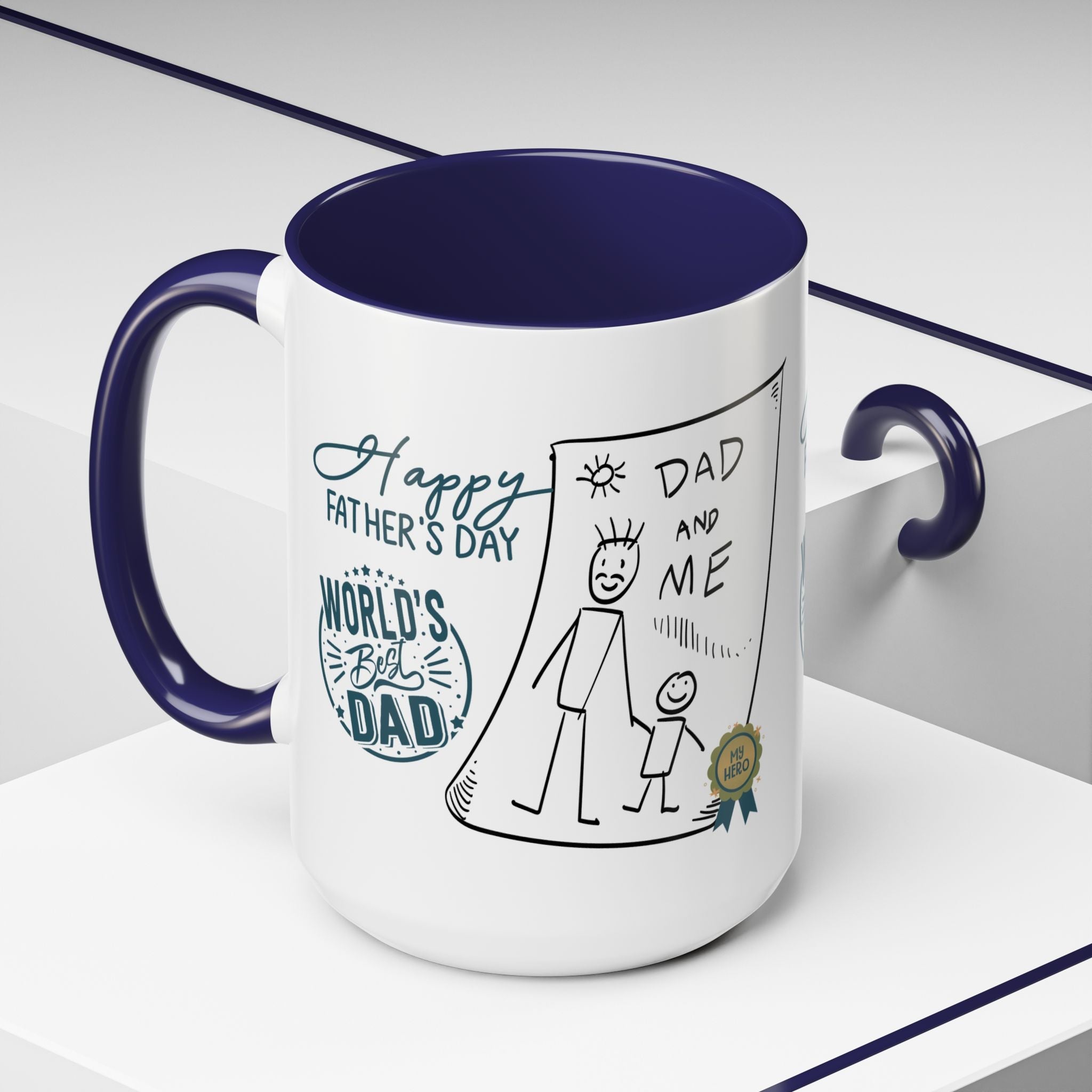 Best Dad Mug Masculine Design Mug Sentimental Fathers Gift Accent Coffee Mug (11, 15oz) - Metamorphosis Creations