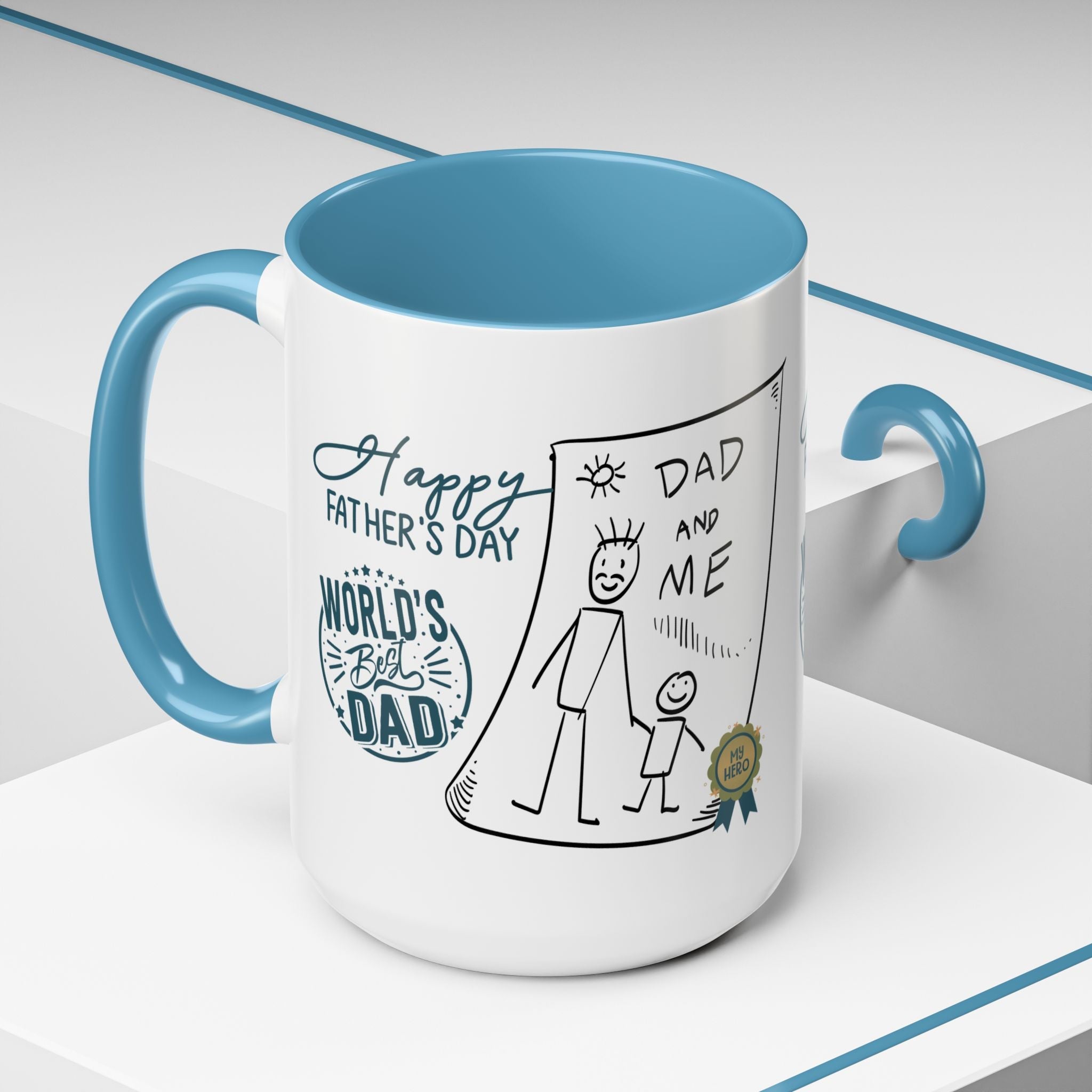 Best Dad Mug Masculine Design Mug Sentimental Fathers Gift Accent Coffee Mug (11, 15oz) - Metamorphosis Creations