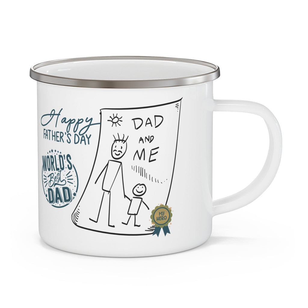 Best Dad Mug Masculine Design Mug Sentimental Father's Gift Enamel Camping Mug - Metamorphosis Creations
