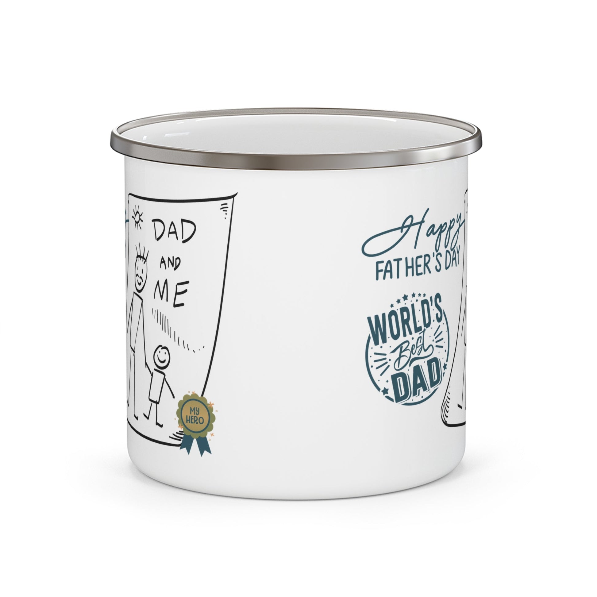 Best Dad Mug Masculine Design Mug Sentimental Father's Gift Enamel Camping Mug - Metamorphosis Creations