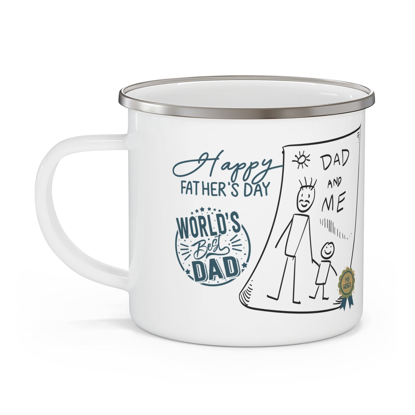 Best Dad Mug Masculine Design Mug Sentimental Father's Gift Enamel Camping Mug - Metamorphosis Creations