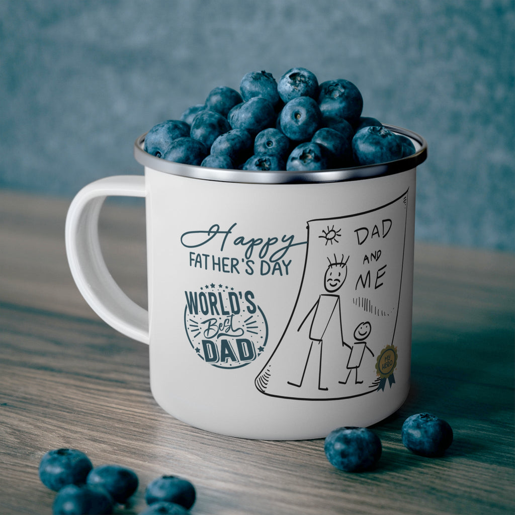 Best Dad Mug Masculine Design Mug Sentimental Father's Gift Enamel Camping Mug - Metamorphosis Creations