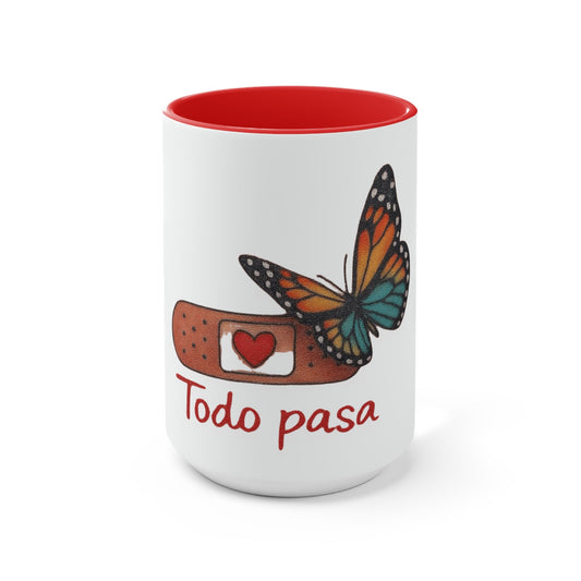 Boho Hippie Mugs for Free Spirits 🌞☕ Butterfly & Band - Aid Empowerment Mug - Inspirational Coffee Cup, Gift for Friends, Self - Care, Motivational, Encouragement, Home Decor - Metamorphosis Creations
