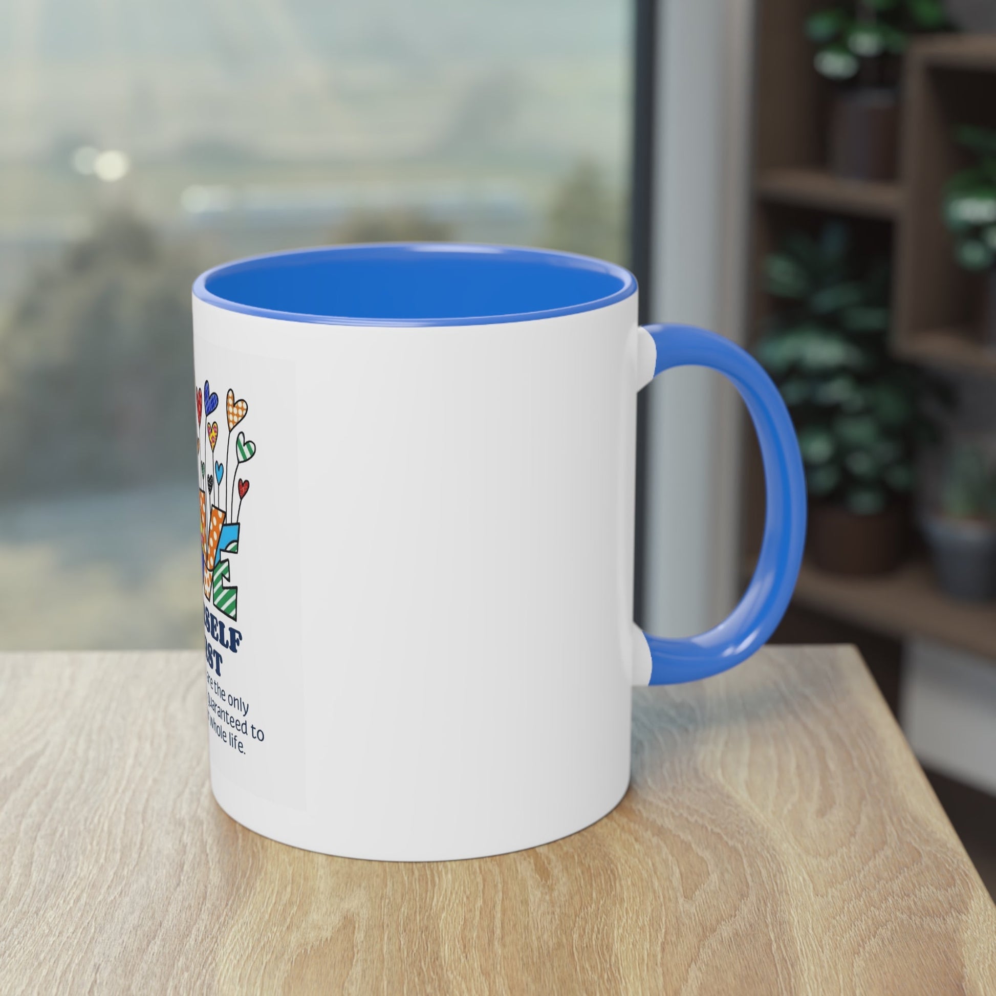 Boho Hippie Mugs for Free Spirits Inspirational Two - Tone Coffee Mug, Love Yourself First, Self - Care Gift, Motivation Mug, Affirmation Drinkware - Metamorphosis Creations