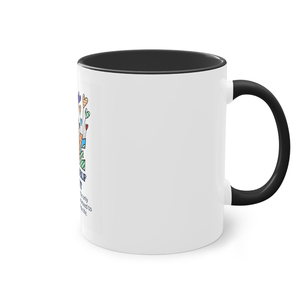 Boho Hippie Mugs for Free Spirits Inspirational Two - Tone Coffee Mug, Love Yourself First, Self - Care Gift, Motivation Mug, Affirmation Drinkware - Metamorphosis Creations
