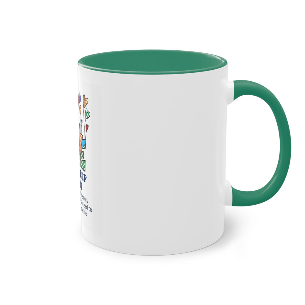 Boho Hippie Mugs for Free Spirits Inspirational Two - Tone Coffee Mug, Love Yourself First, Self - Care Gift, Motivation Mug, Affirmation Drinkware - Metamorphosis Creations
