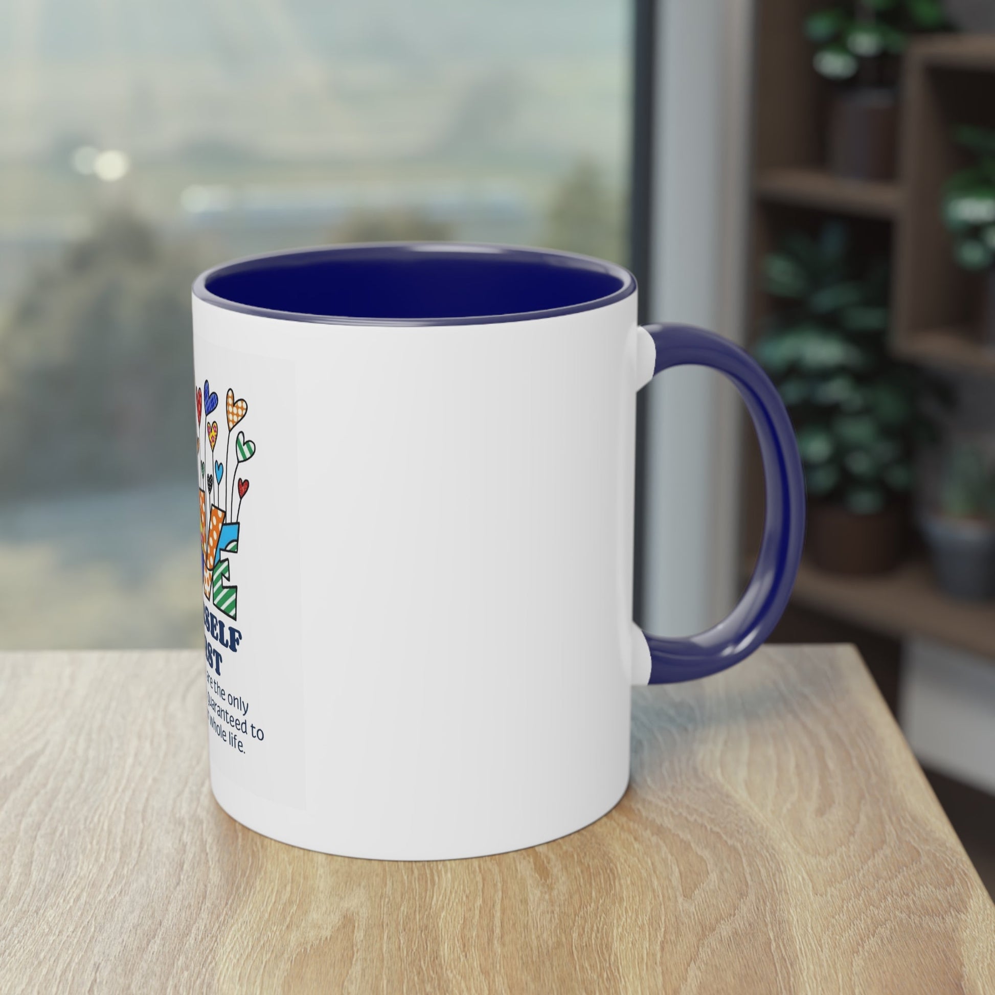 Boho Hippie Mugs for Free Spirits Inspirational Two - Tone Coffee Mug, Love Yourself First, Self - Care Gift, Motivation Mug, Affirmation Drinkware - Metamorphosis Creations
