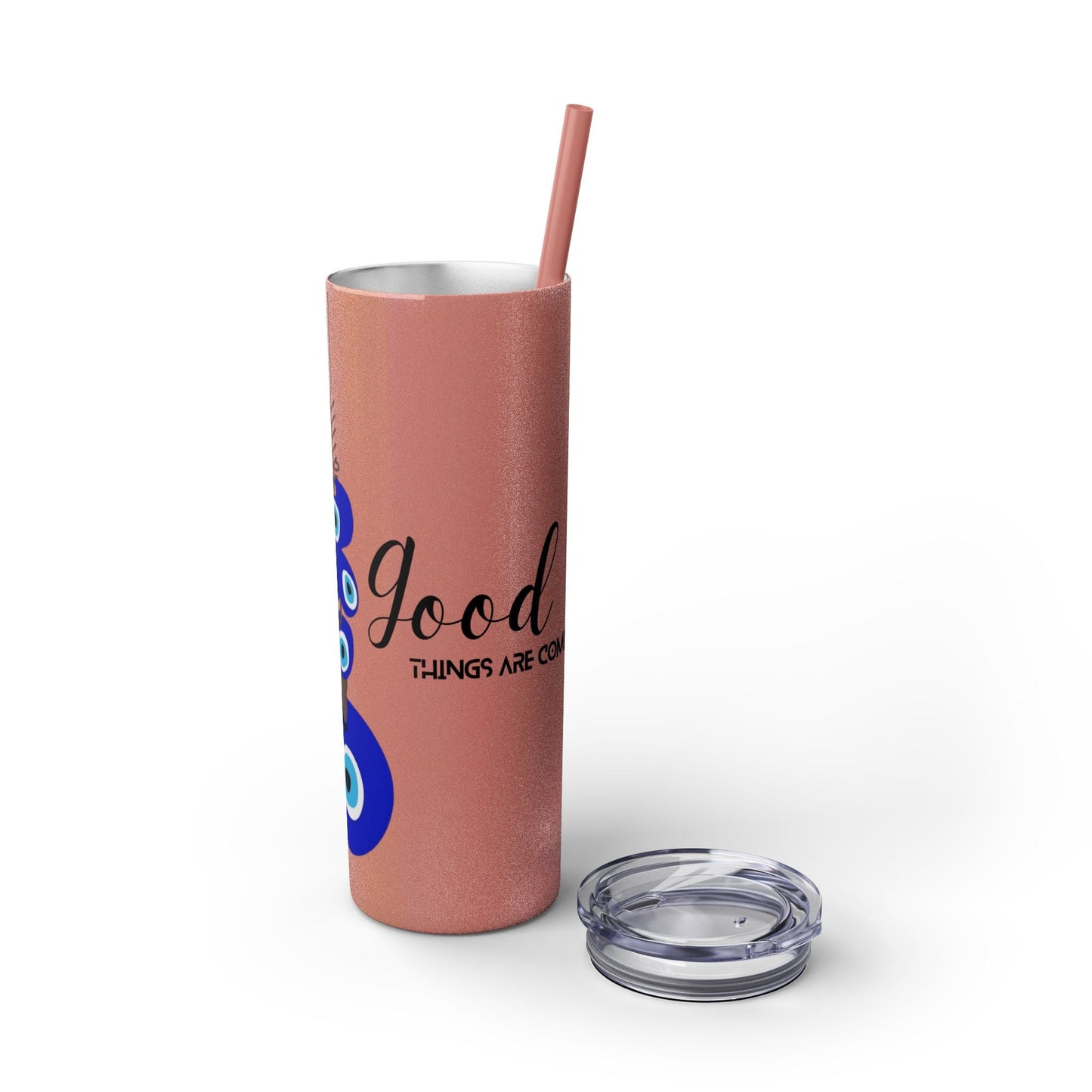 Boho Hippie Mugs for Free Spirits Skinny Tumbler with Straw, 20oz - Metamorphosis Creations