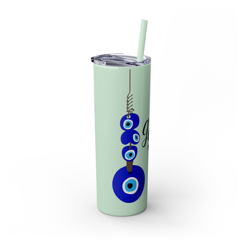 Boho Hippie Mugs for Free Spirits Skinny Tumbler with Straw, 20oz - Metamorphosis Creations