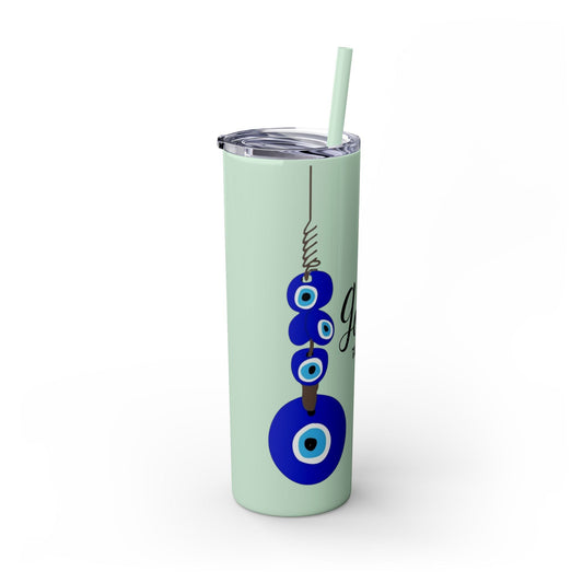 Boho Hippie Mugs for Free Spirits Skinny Tumbler with Straw, 20oz - Metamorphosis Creations