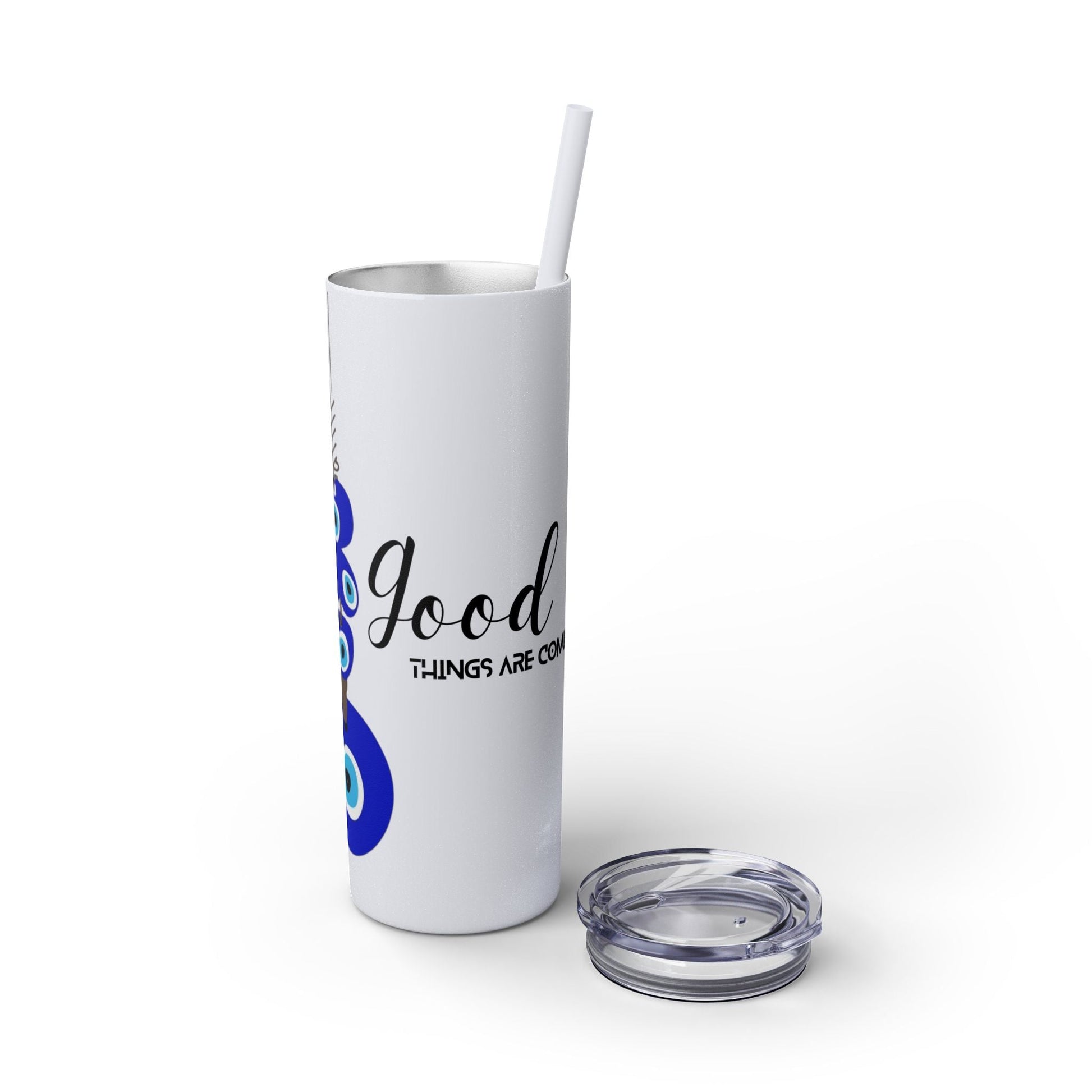 Boho Hippie Mugs for Free Spirits Skinny Tumbler with Straw, 20oz - Metamorphosis Creations
