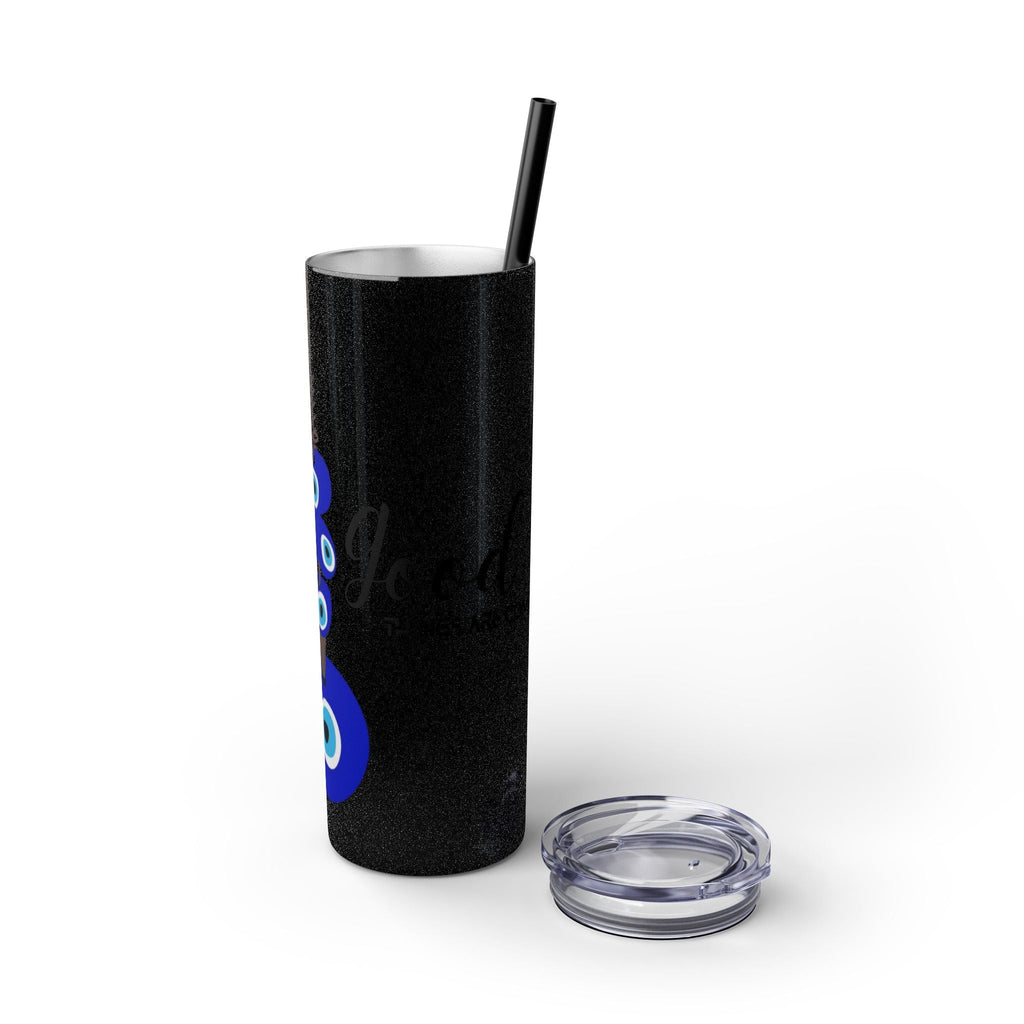 Boho Hippie Mugs for Free Spirits Skinny Tumbler with Straw, 20oz - Metamorphosis Creations