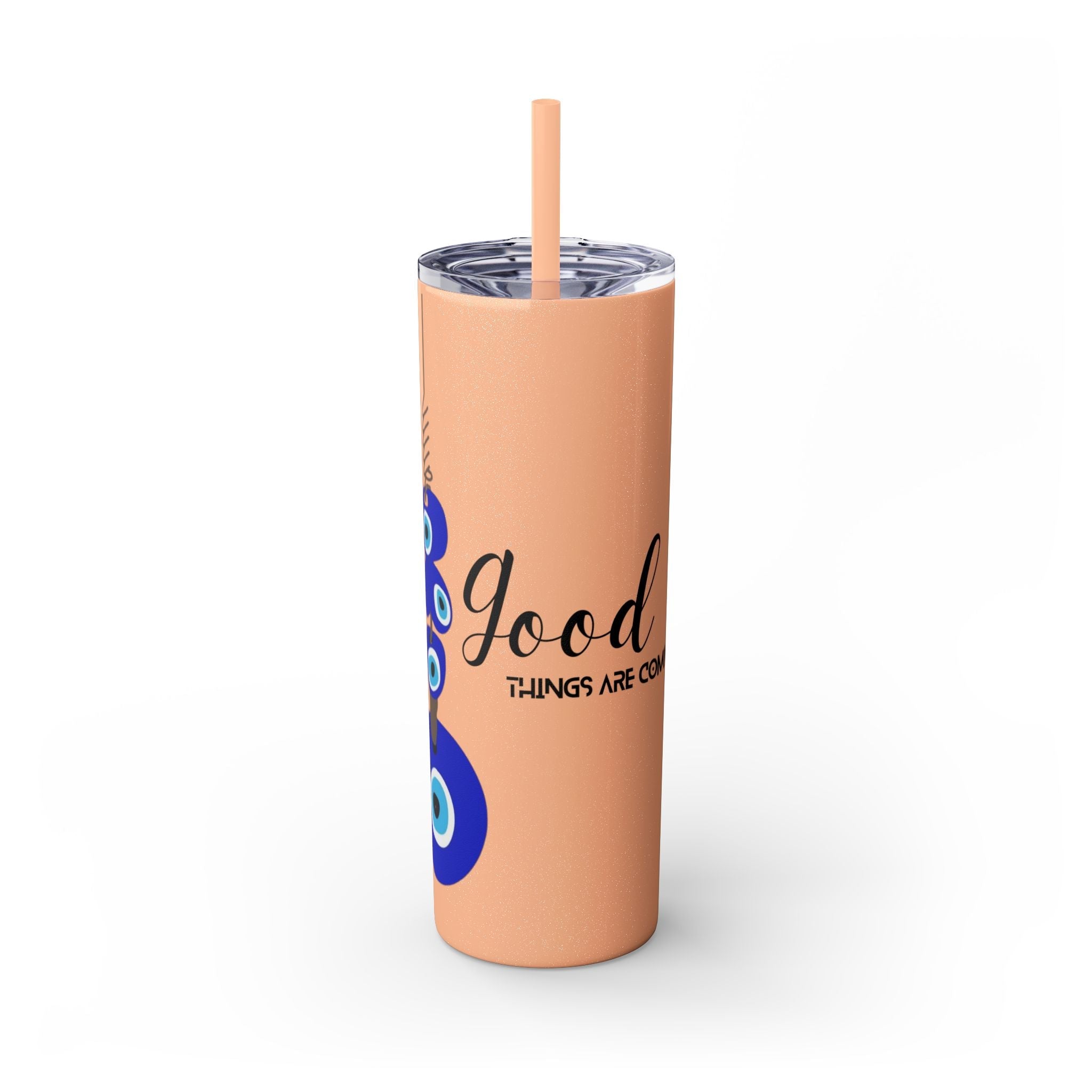Boho Hippie Mugs for Free Spirits Skinny Tumbler with Straw, 20oz - Metamorphosis Creations