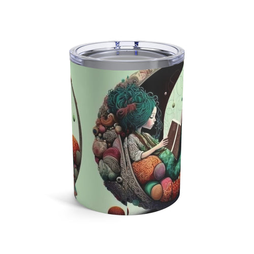 BOHO Moonlit Reader Tumbler, Coffee Cup, Girl on Moon, Space Lover Gift, Bookworm Tumbler, Reading Gift - Metamorphosis Creations