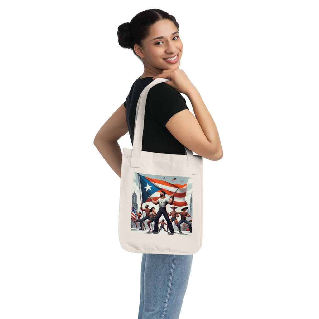 Boricua Culture Shopping Tote Organic Canvas Tote Bag - Metamorphosis Creations