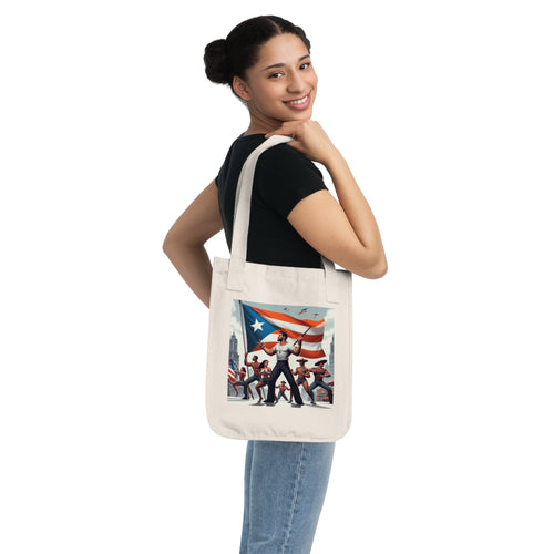 Boricua Culture Shopping Tote Organic Canvas Tote Bag - Metamorphosis Creations