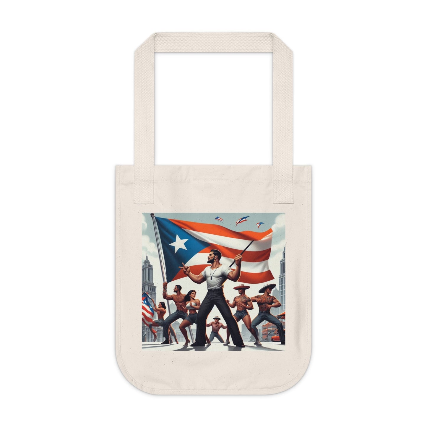 Boricua Culture Shopping Tote Organic Canvas Tote Bag - Metamorphosis Creations