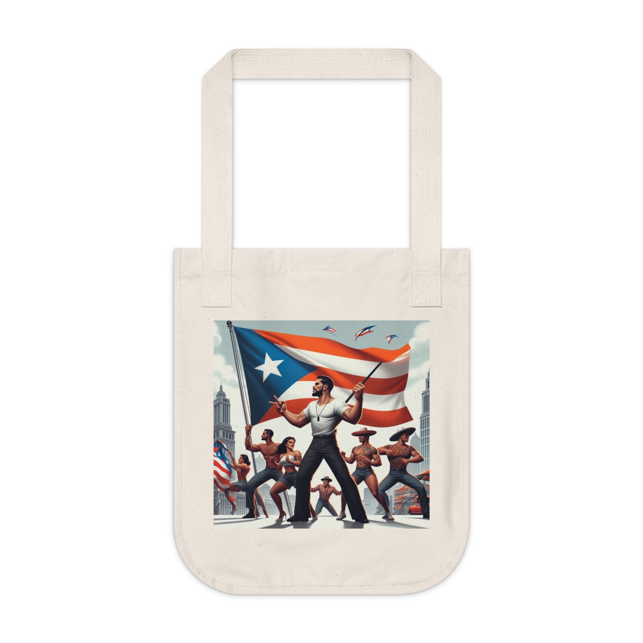 Boricua Culture Shopping Tote Organic Canvas Tote Bag - Metamorphosis Creations