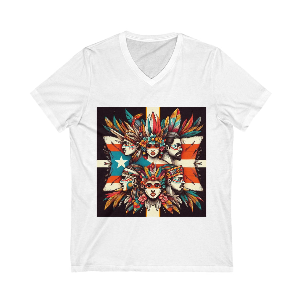 Boricua Vibes: Wear Your Puerto Rican Pride Unisex Jersey Short Sleeve V - Neck Tee - Metamorphosis Creations