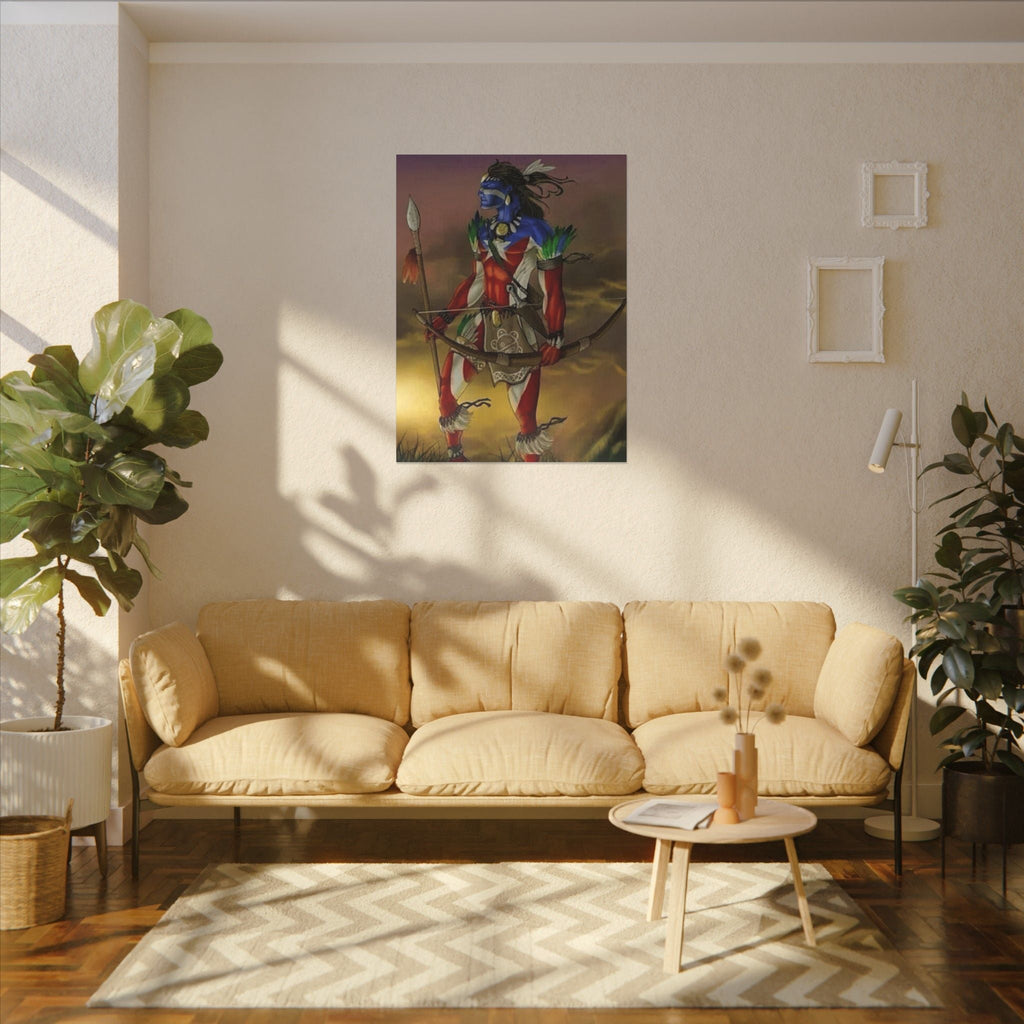 Borikén Rooted in Culture, Radiating Power Tribal Puerto Rico Warrior Canvas Art, Taino Wall Decor, Boho, Unique Gift for Collectors, Cultural Prints - Metamorphosis Creations