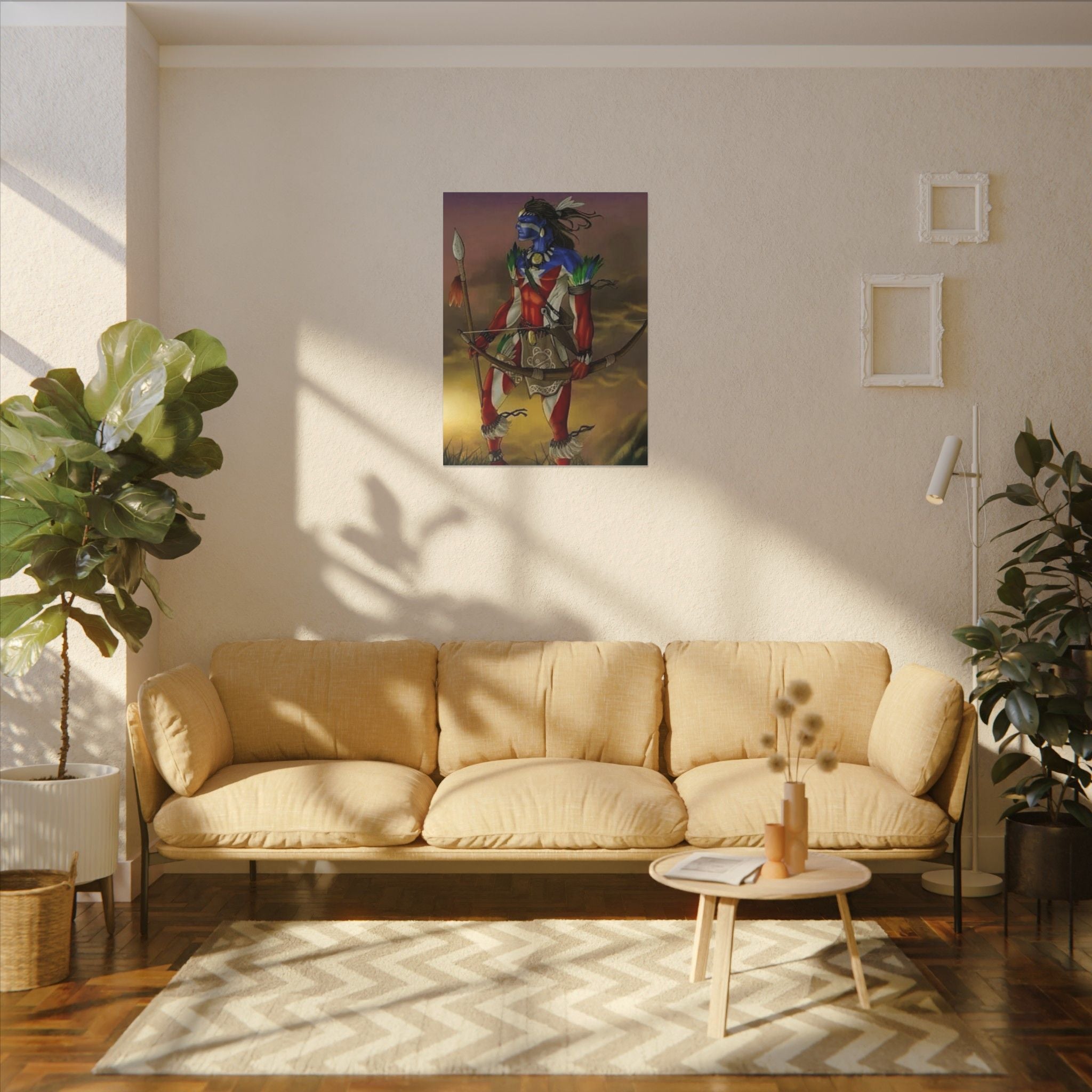 Borikén Rooted in Culture, Radiating Power Tribal Puerto Rico Warrior Canvas Art, Taino Wall Decor, Boho, Unique Gift for Collectors, Cultural Prints - Metamorphosis Creations