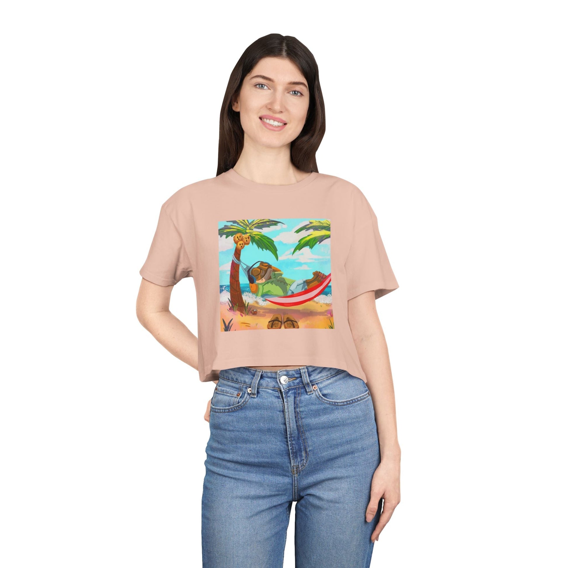 Boriqua T-Shirt Tropical Paradise Crop Tee - Chill Vibes, Women's Casual Top, Summer Style, Beachwear, Vacation Shirt - Metamorphosis Creations