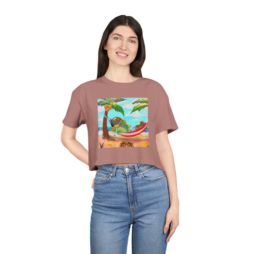 Boriqua T-Shirt Tropical Paradise Crop Tee - Chill Vibes, Women's Casual Top, Summer Style, Beachwear, Vacation Shirt - Metamorphosis Creations