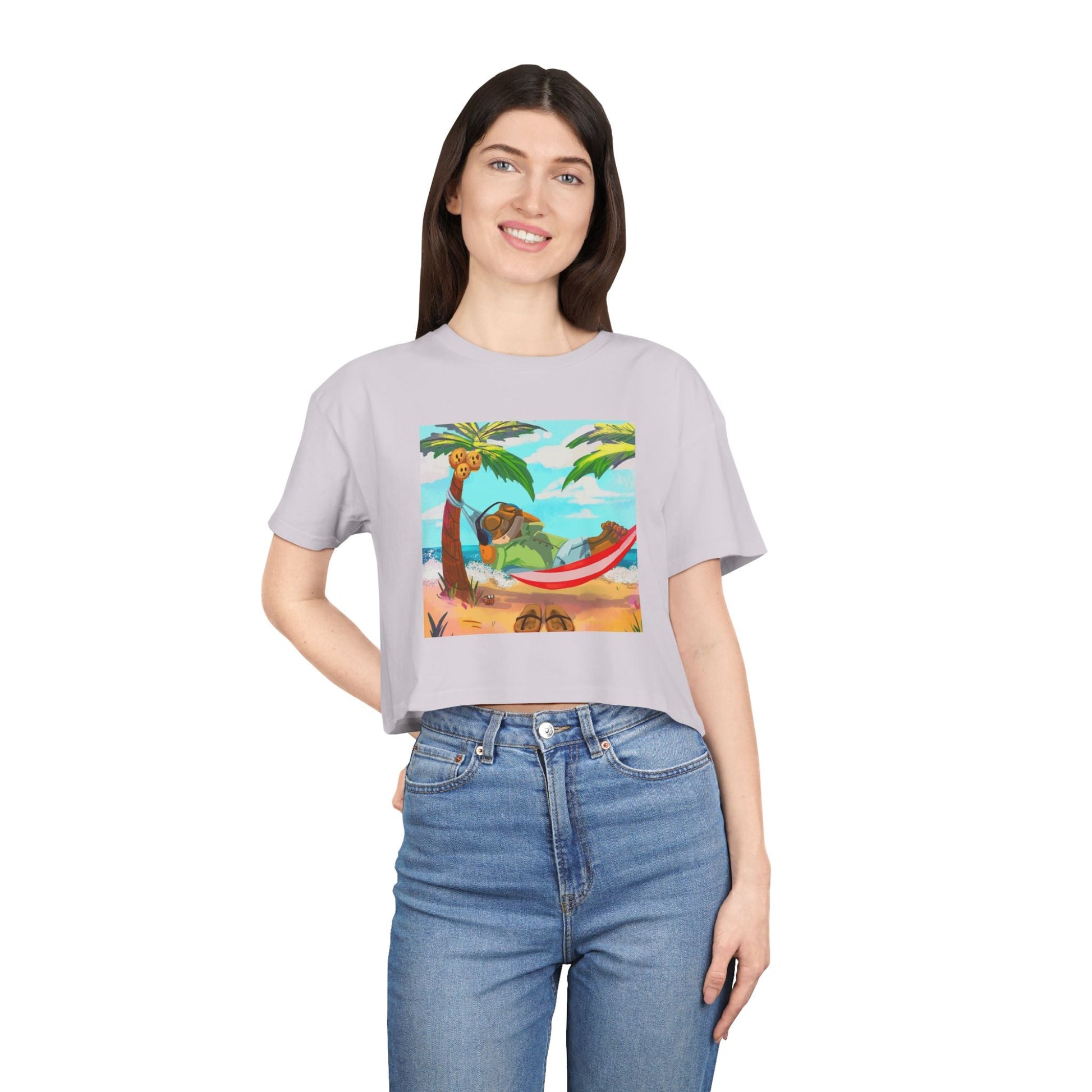 Boriqua T-Shirt Tropical Paradise Crop Tee - Chill Vibes, Women's Casual Top, Summer Style, Beachwear, Vacation Shirt - Metamorphosis Creations