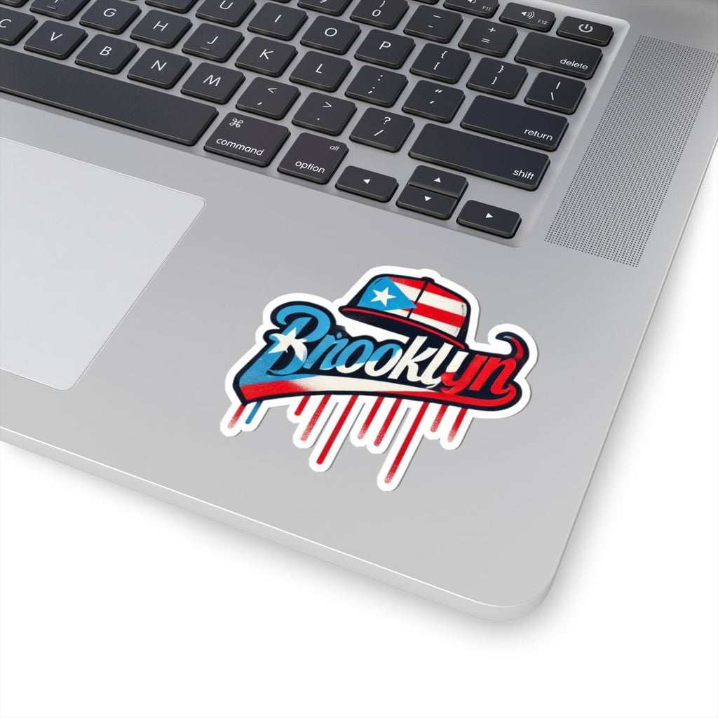 Brooklyn Kiss - Cut Stickers, Puerto Rican Pride, Laptop Decor, NYC Stickers, Urban Art, Car Stickers, Celebration of Culture - Metamorphosis Creations