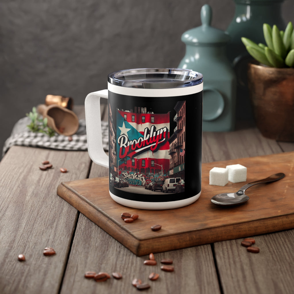 Brooklyn Themed Insulated Coffee Mug, Trave Puerto Rico Coffee Cup Viva Puerto Rico - Metamorphosis Creations