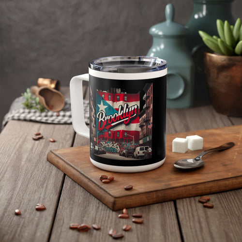 Brooklyn Themed Insulated Coffee Mug, Trave Puerto Rico Coffee Cup Viva Puerto Rico - Metamorphosis Creations
