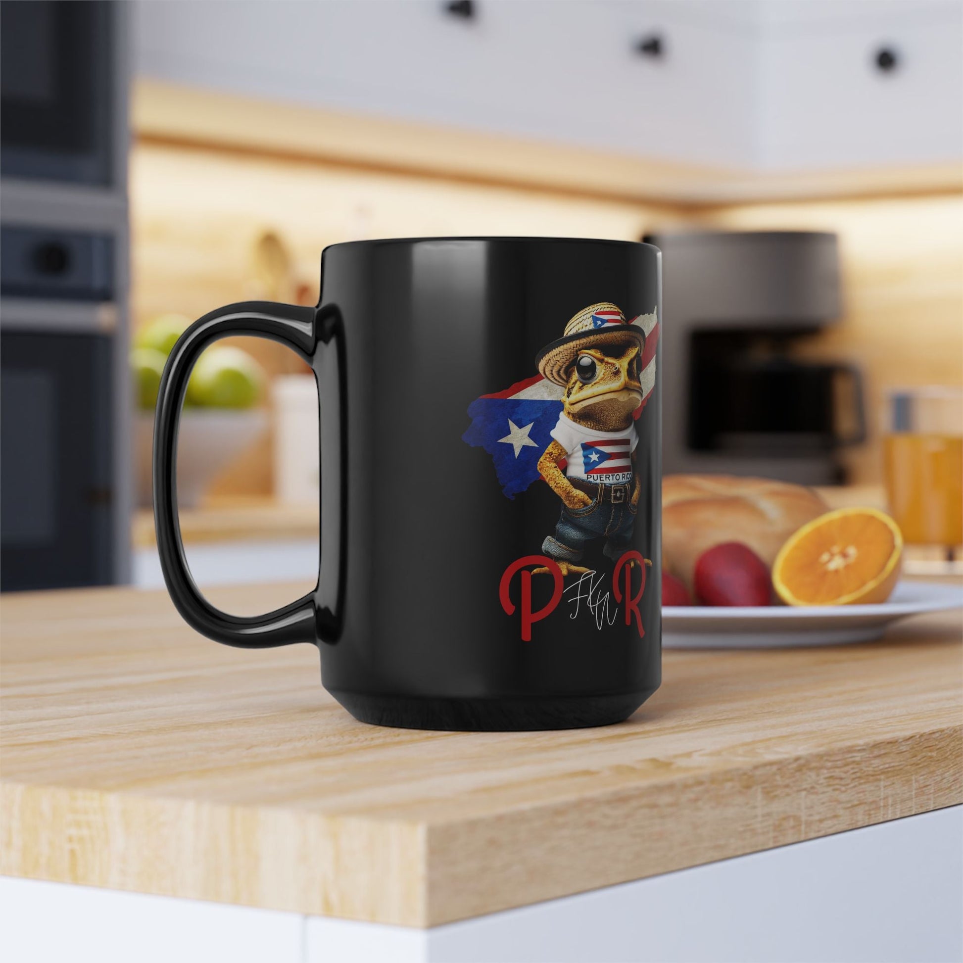 Café con Boricua: Puerto Rico - Themed Mugs & Cups Unique Designs Black Mug, 15oz - Metamorphosis Creations