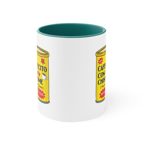 Cafecito Con Chisme Accent Mug, Coffee Lover Gift, Fun Gossip Mug, Red Handle Mug, Unique Kitchen Decor - Metamorphosis Creations