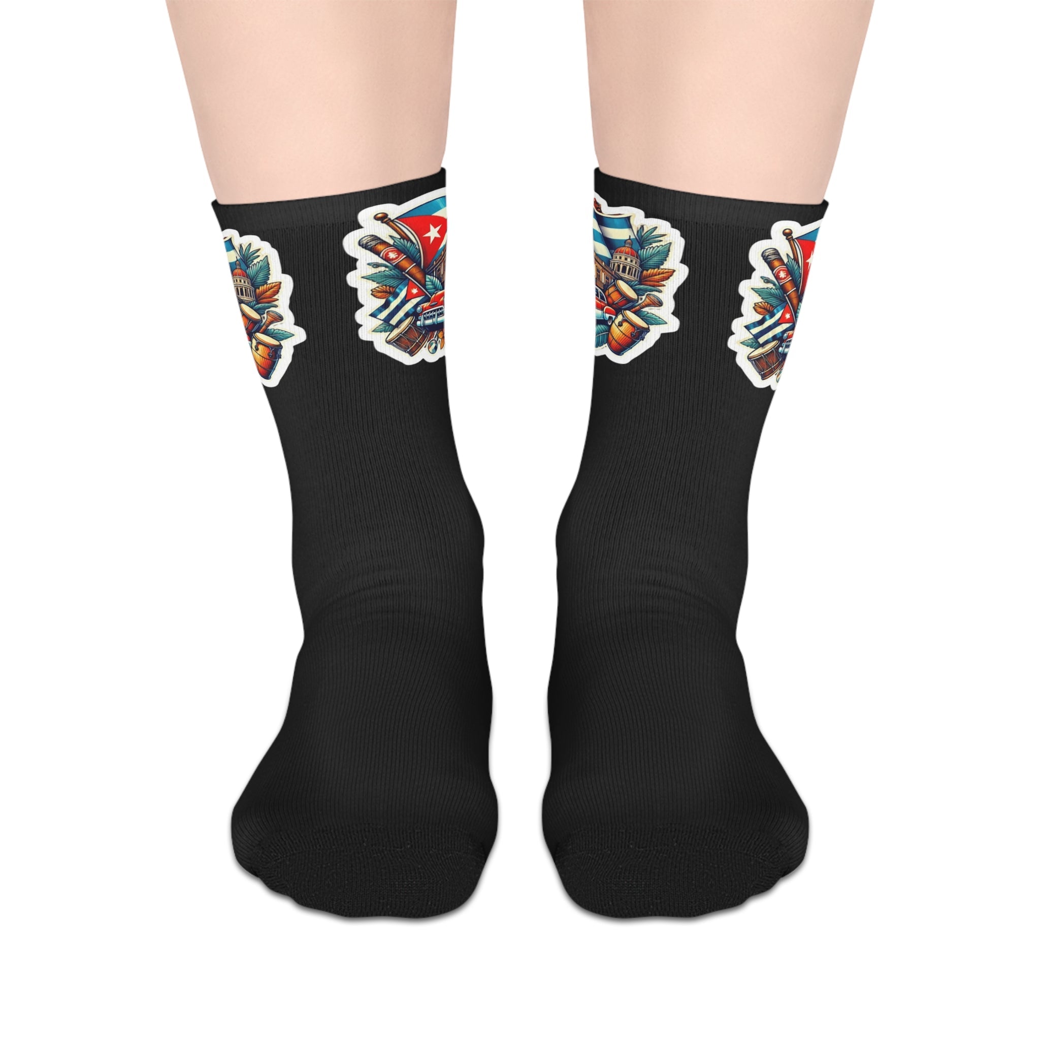 Camina con orgullo — de Borikén a Nueva York Colorful Mid - Length Socks, Vibrant Fun Socks, Unique Casual Wear, Gift for Teens, Trendy Socks for Everyday Wear - Metamorphosis Creations