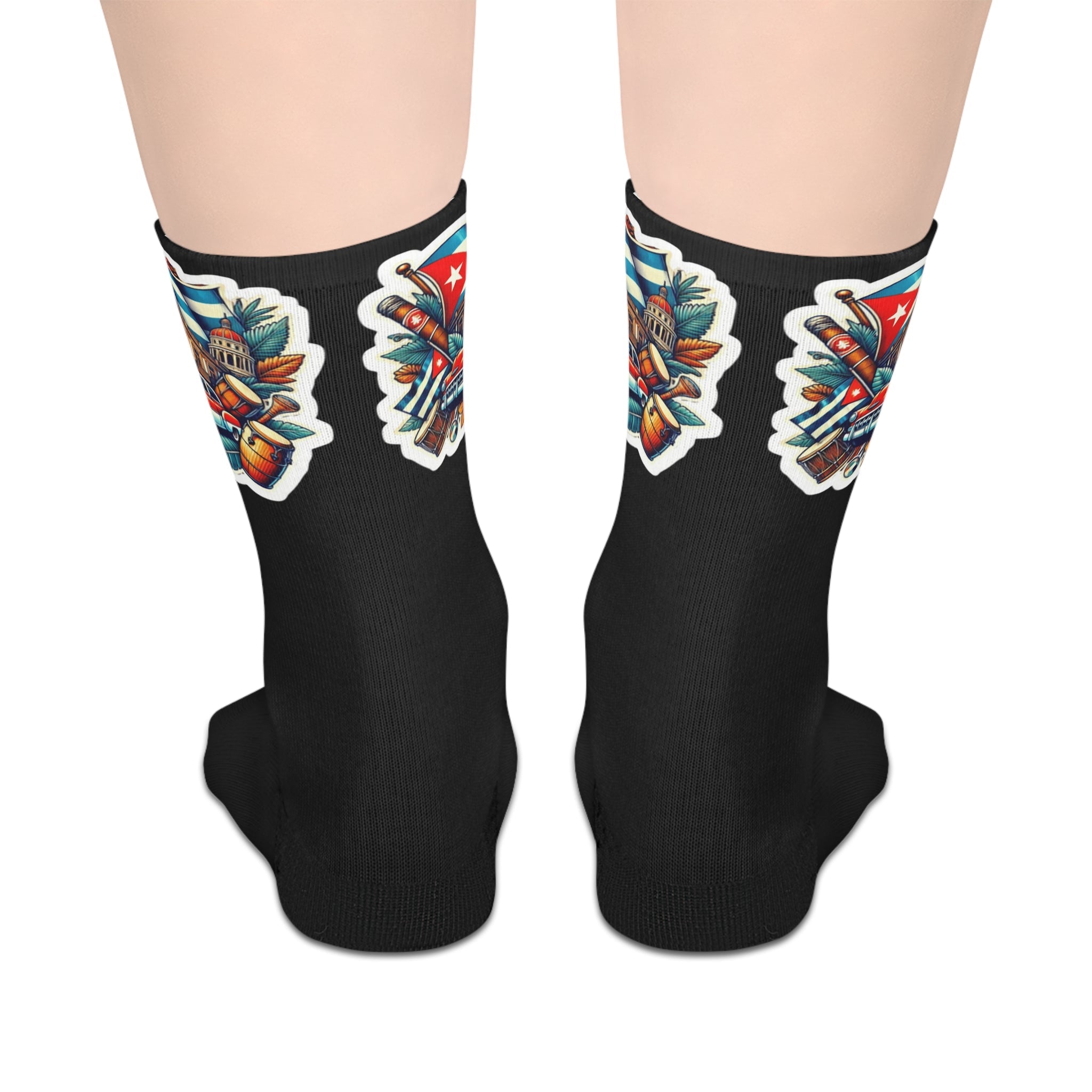 Camina con orgullo — de Borikén a Nueva York Colorful Mid - Length Socks, Vibrant Fun Socks, Unique Casual Wear, Gift for Teens, Trendy Socks for Everyday Wear - Metamorphosis Creations