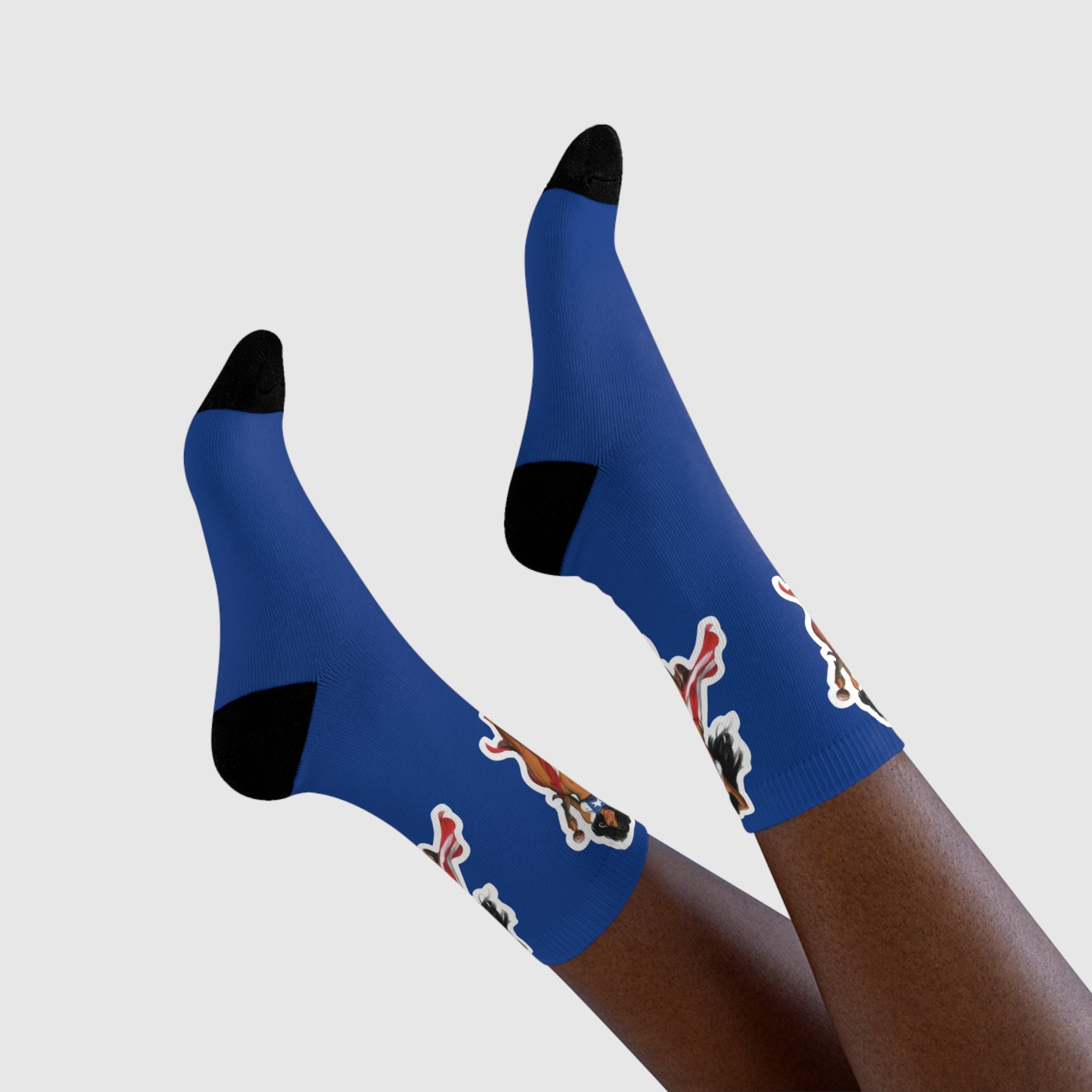 Camina con orgullo — de Borikén a Nueva York, Fun Everyday Wear, Cute Gift for Friends, Cartoon Socks for Sock Lovers, Stylish & Unique Fashion Accessory - Metamorphosis Creations