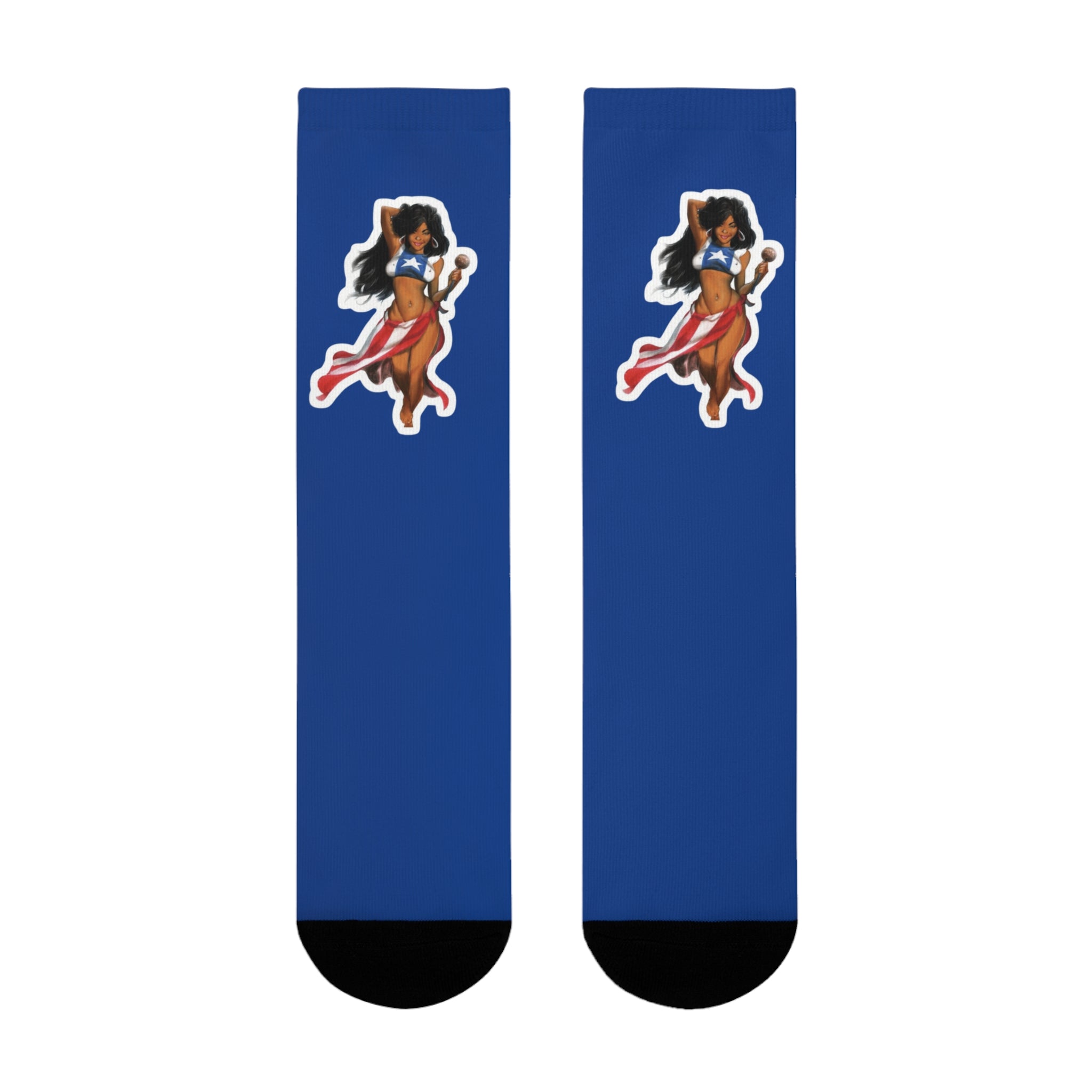 Camina con orgullo — de Borikén a Nueva York, Fun Everyday Wear, Cute Gift for Friends, Cartoon Socks for Sock Lovers, Stylish & Unique Fashion Accessory - Metamorphosis Creations
