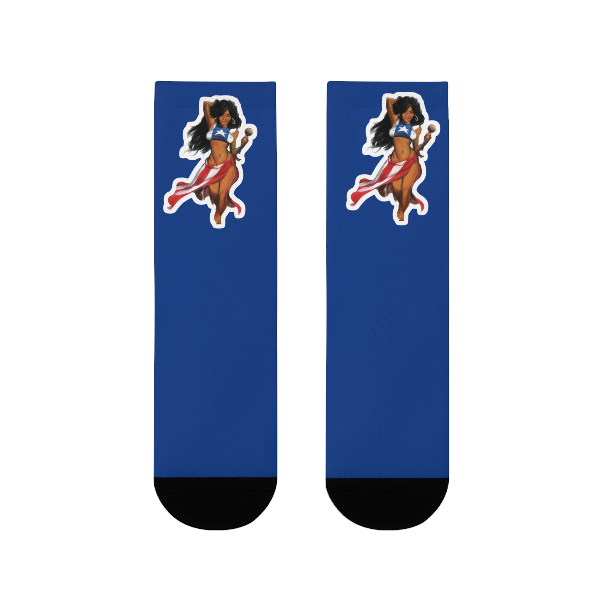 Camina con orgullo — de Borikén a Nueva York, Fun Everyday Wear, Cute Gift for Friends, Cartoon Socks for Sock Lovers, Stylish & Unique Fashion Accessory - Metamorphosis Creations