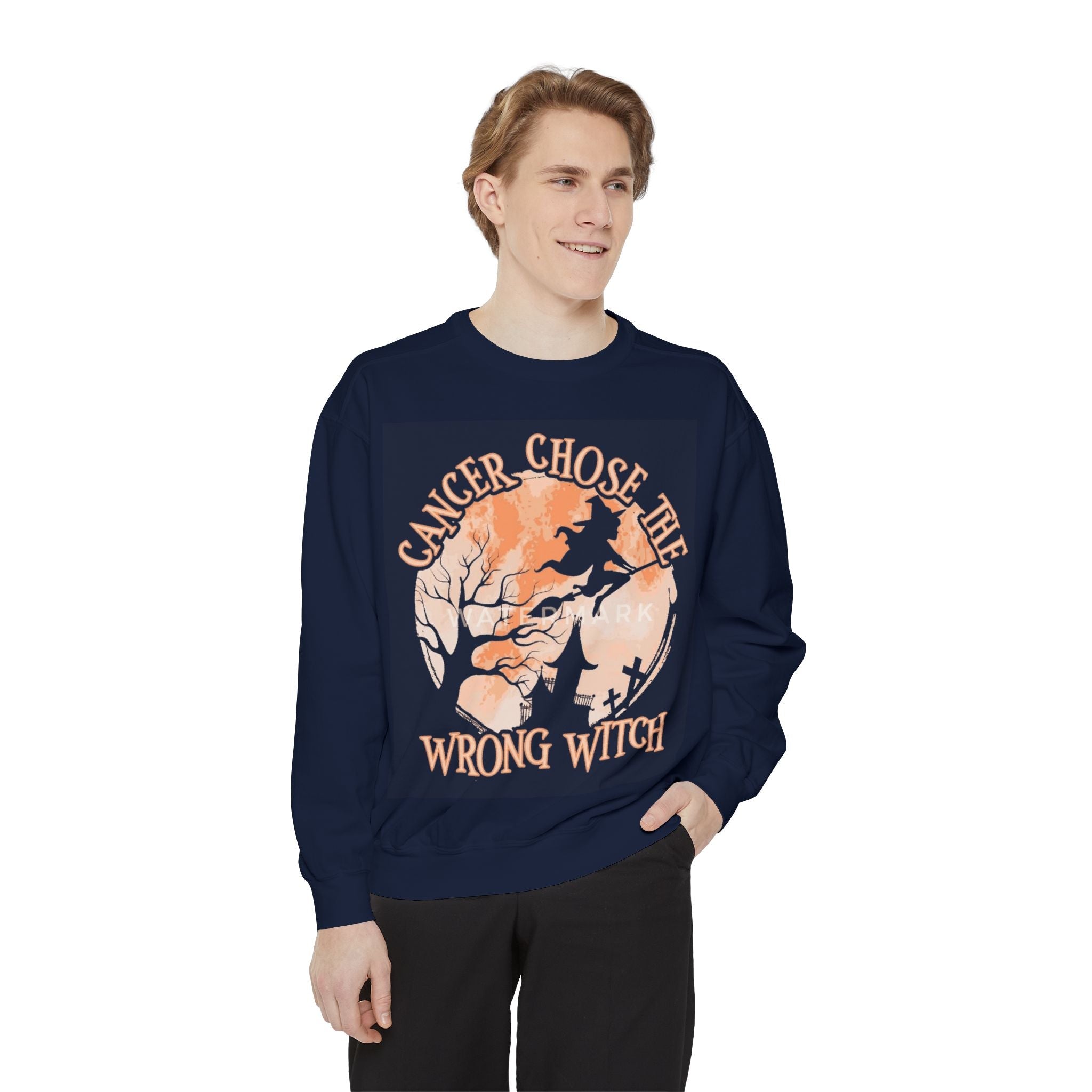 Cancer Chose the Wrong Witch Sweatshirt, Unisex Cozy Crewneck, Gift for Astrology Lovers, Witchy Style Apparel, Spiritual Gift - Metamorphosis Creations