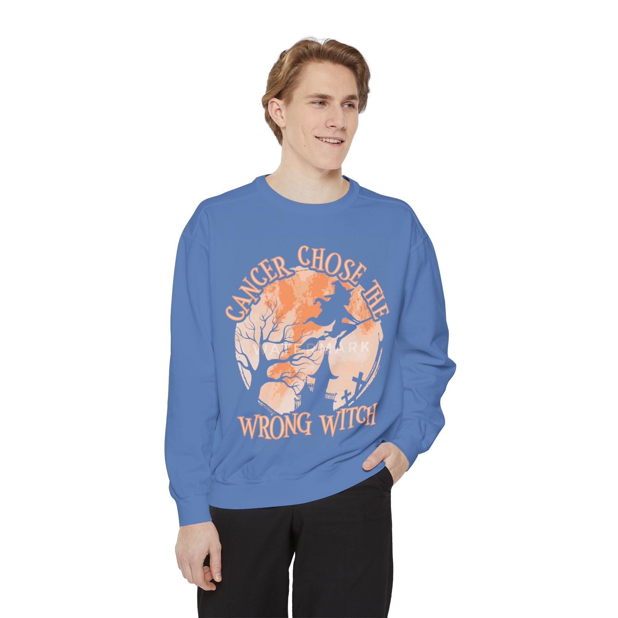 Cancer Chose the Wrong Witch Sweatshirt, Unisex Cozy Crewneck, Gift for Astrology Lovers, Witchy Style Apparel, Spiritual Gift - Metamorphosis Creations