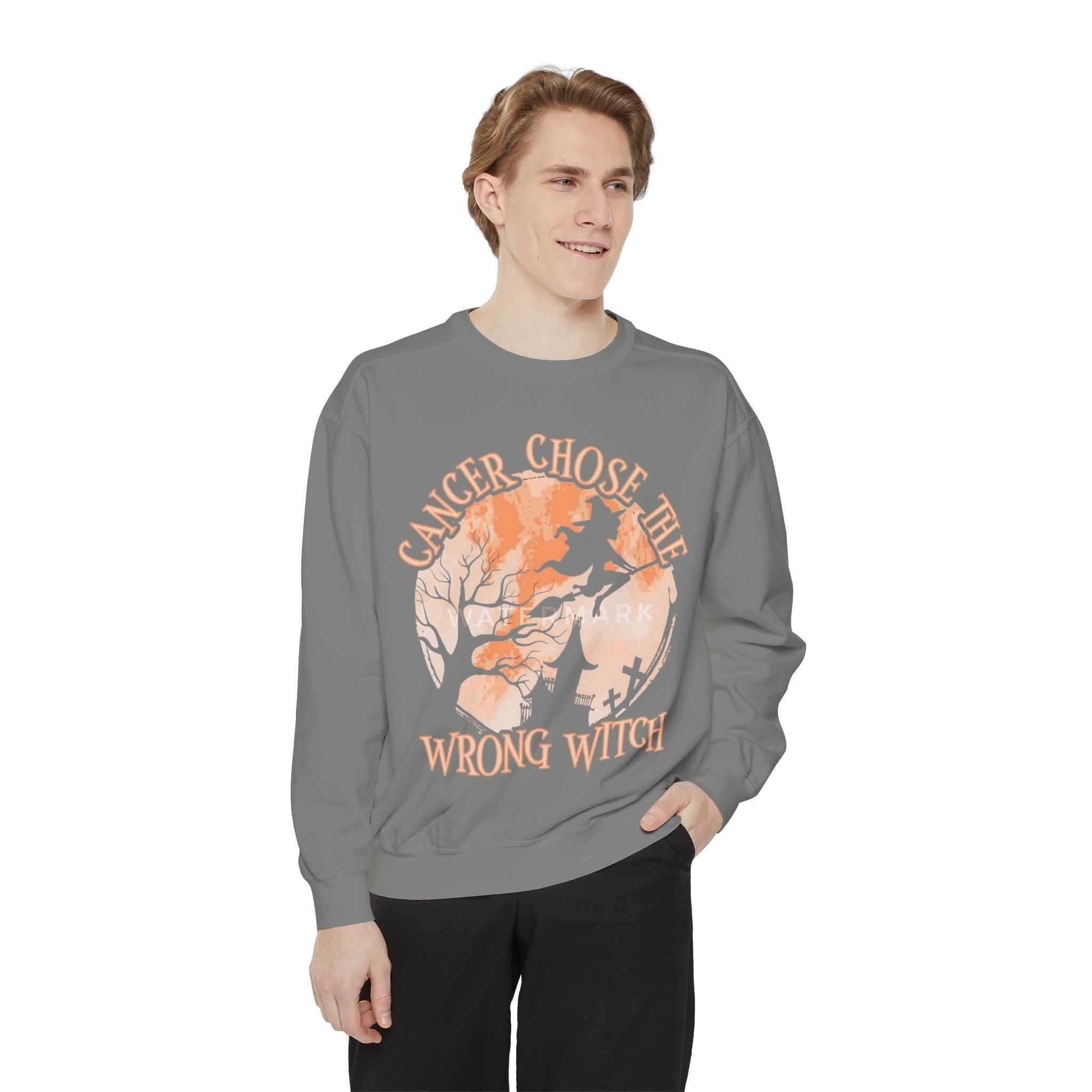 Cancer Chose the Wrong Witch Sweatshirt, Unisex Cozy Crewneck, Gift for Astrology Lovers, Witchy Style Apparel, Spiritual Gift - Metamorphosis Creations