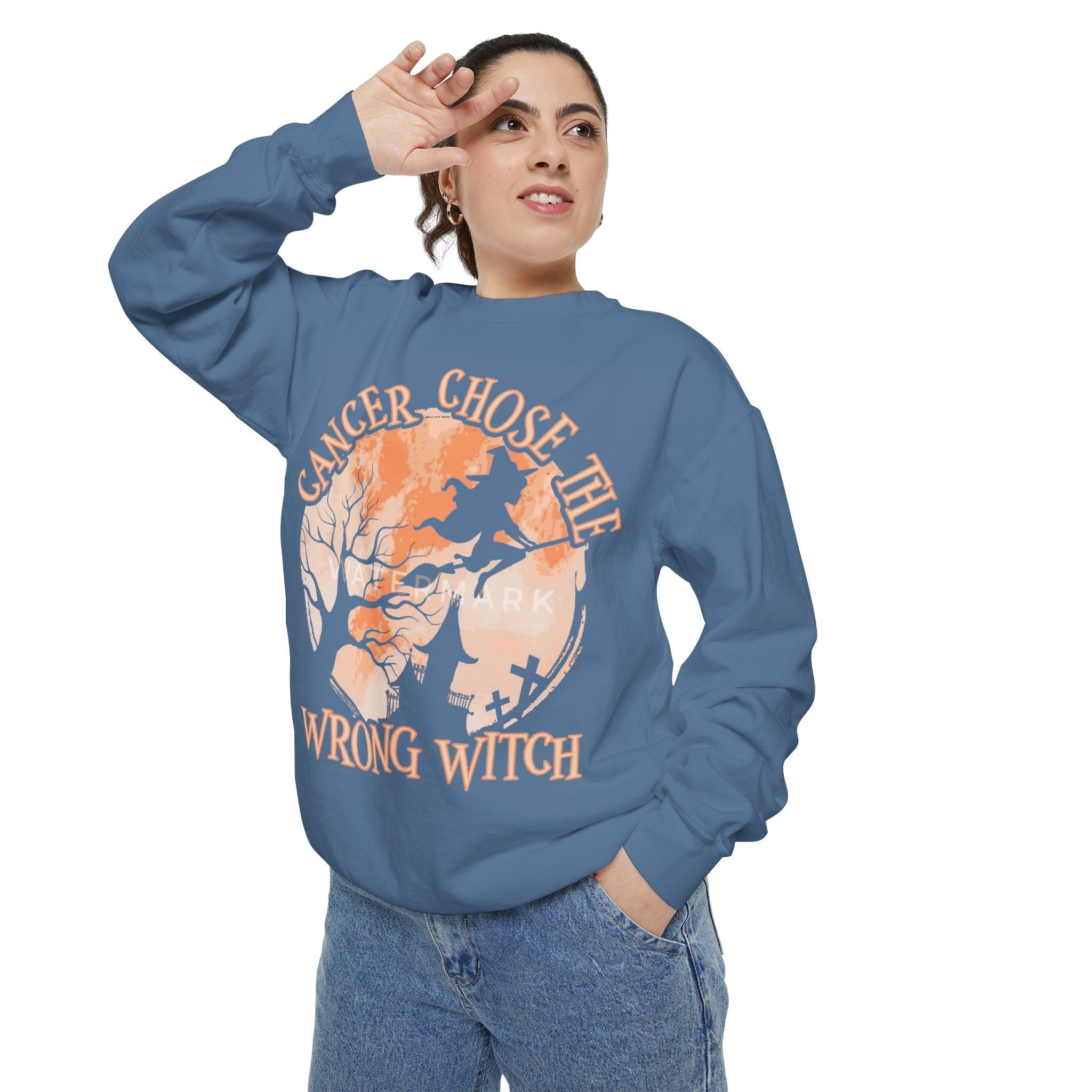 Cancer Chose the Wrong Witch Sweatshirt, Unisex Cozy Crewneck, Gift for Astrology Lovers, Witchy Style Apparel, Spiritual Gift - Metamorphosis Creations