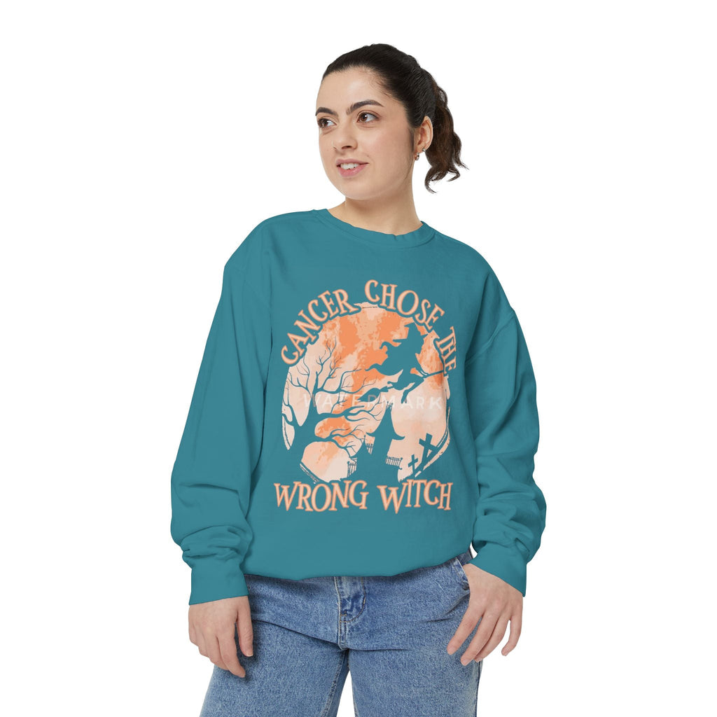 Cancer Chose the Wrong Witch Sweatshirt, Unisex Cozy Crewneck, Gift for Astrology Lovers, Witchy Style Apparel, Spiritual Gift - Metamorphosis Creations